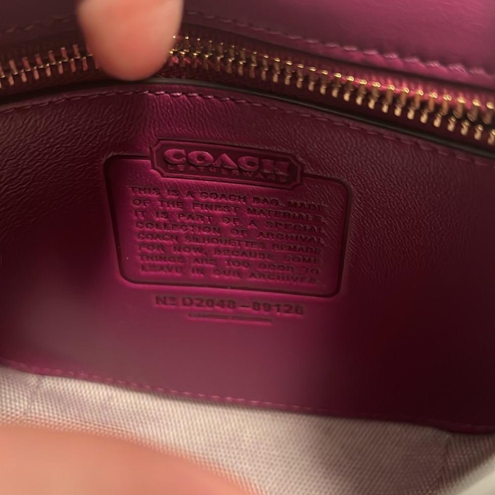 Coach Original Leather Magenta and Brown Crossbody Bag - EUC - No Call Outs - Picture 14 of 14